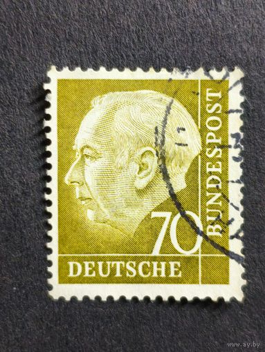 Германия 1954. Профессор, доктор Теодор Хойс (1884-1963), 1-й президент Германии