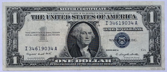1 доллар 1957 А синяя печать