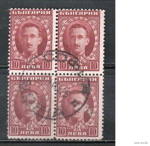Болгария-1921, (Мих.165),   гаш.  , Стандарт , Лондонский выпуск , Царь Борис III,кв.бл.(2)