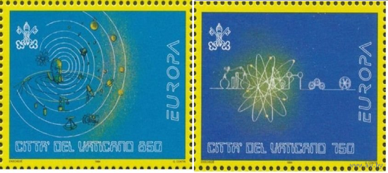 ВАТИКАН 1994 EUROPA CEPT ЕВРОПА СЕПТ КОСМОС АСТРОНОМИЯ ГАЛИЛЕЙ СОЛНЕЧНАЯ СИСТЕМА ПЛАНЕТЫ ЗНАКИ ЗОДИА **\\АР