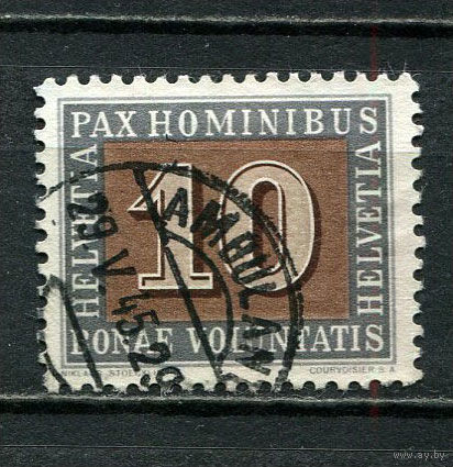 Швейцария - 1945 - Цифры 10С - [Mi.448] - 1 марка. Гашеная.  (Лот 29HZ)-TG3P46