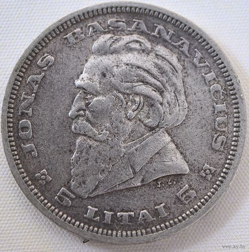 5 лит 1936 год. Литва. Серебро.
