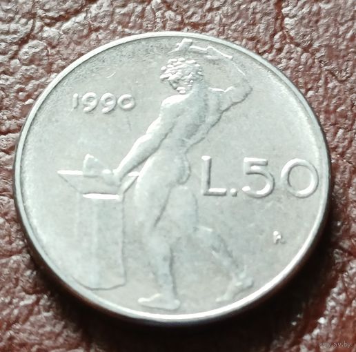 Италия 50 лир, 1990    ( 1-3-10 )