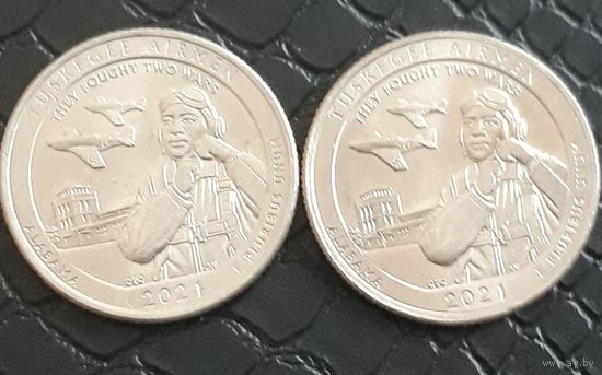 25 центов (квотер) 2021 P+D США Летчики из Тегусигальпы