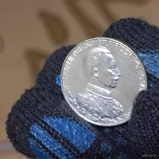 2 марки (1913г.) 25 лет правления.Пруссия. Серебро.0.900