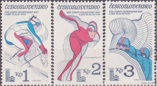 Чехословакия. 1980 г. Спорт. Зимняя олимпиада. Лейк Плесид. Полная серия. MNH** \\11