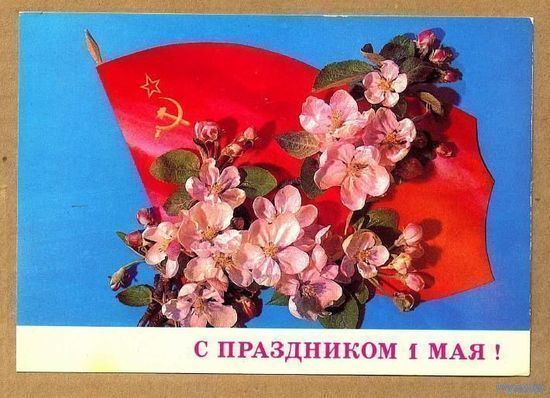Открытка чистая из СССР. 1 мая. 1985 год.