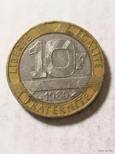 Франция 10 франков 1989