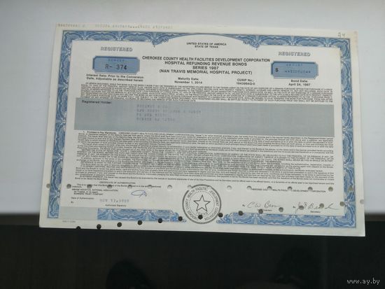 Облигация Акция . обязательство США 74