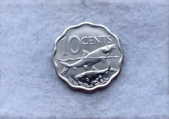 Werty71 Багамы Багамские острова 10 центов 2010 Рыба Корабль Блеск