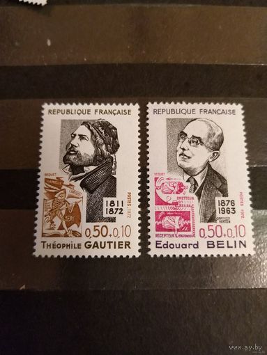 1972 Франция персоналии чистая полная серия клей MNH** 1-12
