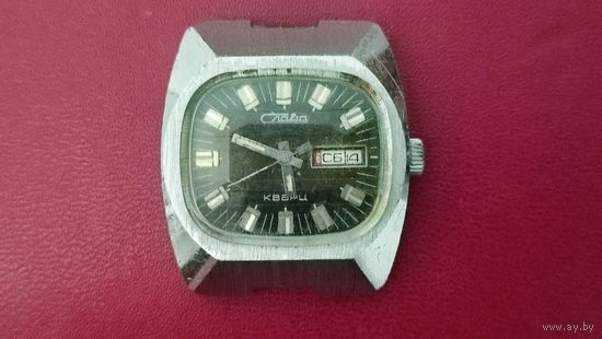 Часы Слава с гранёным стеклом(грани внутри)