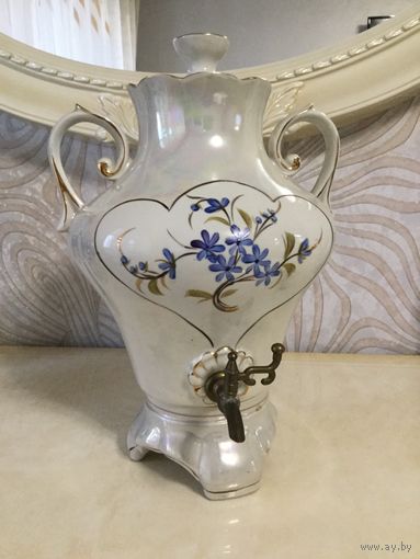 Самовар электрический Фиалки, фарфор. СССР