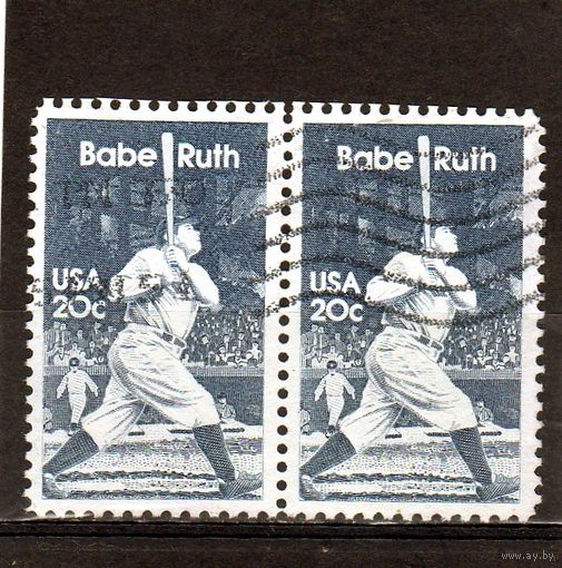 США.Ми-1641.Спорт.Бейсбол.Бейсболист Babe Ruth.1983
