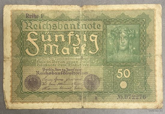 Банкнота 50 марок 1919 год. Веймарская республика.