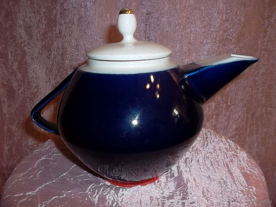 Чайник  фарфор. Кобальт.