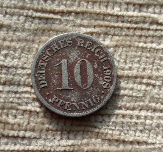 Werty71 Германия 10 пфеннигов 1908 D