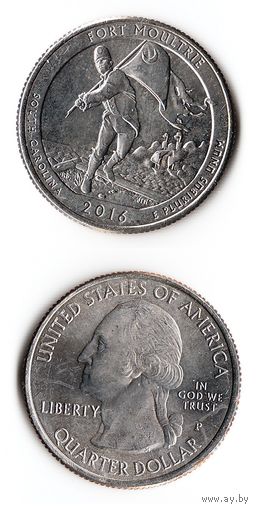 25 центов США 2016 Форт Молтри (Южная Каролина)  P