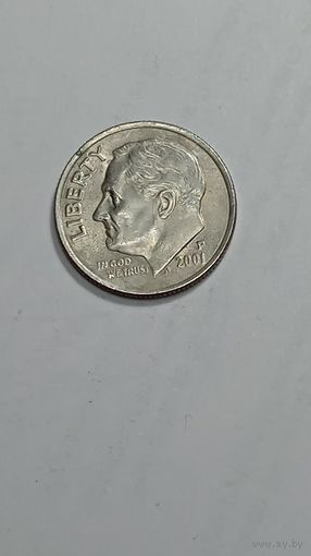 США 10 центов 2001 года . P