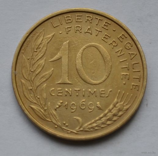 Франция, 10 сантимов 1969 г.