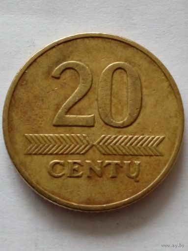 Литва 20 центов 1998 г
