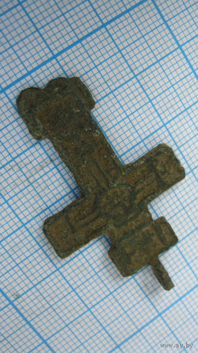 Крестик старинный, нательный. Бронза, литье.