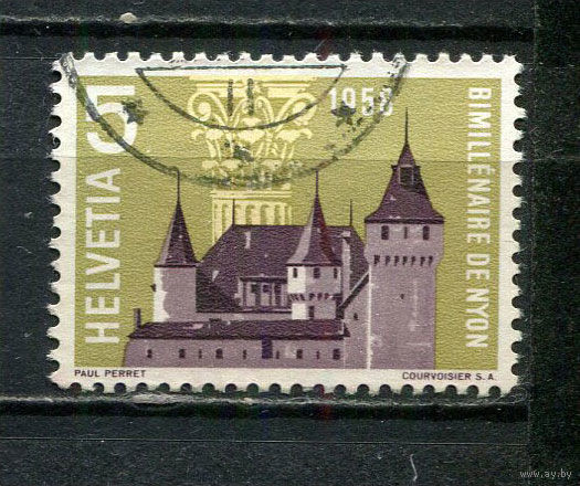Швейцария - 1958 - Архитектура 5С - [Mi.653] - 1 марка. Гашеная.  (Лот 30HZ)-TG3P46