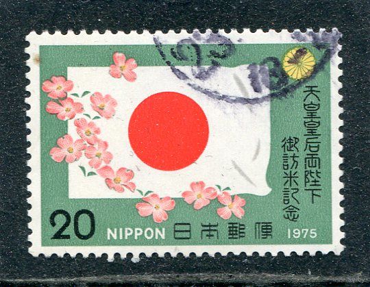 Япония. Визит императора Японии в США. Флаг