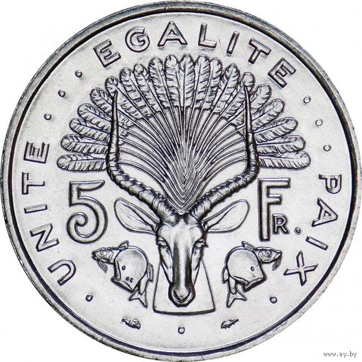 Джибути 5 франков 1991 UNC