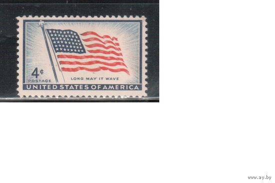 США-1957, (Мих.716),  * , Флаг (одиночка)