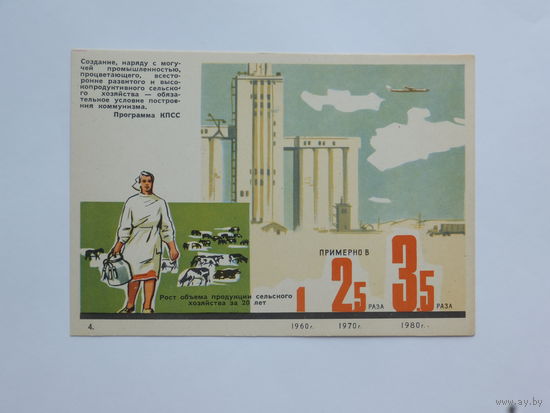 Открытка агитационнная к коммунизму  1962  10х15 см