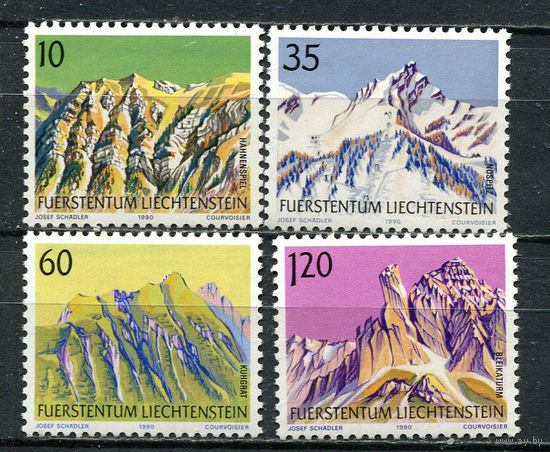 Лихтенштейн - 1990 - Горы - [Mi. 1000-1003] - полная серия - 4 марки. MNH.  (Лот 100Gс)-T2P5