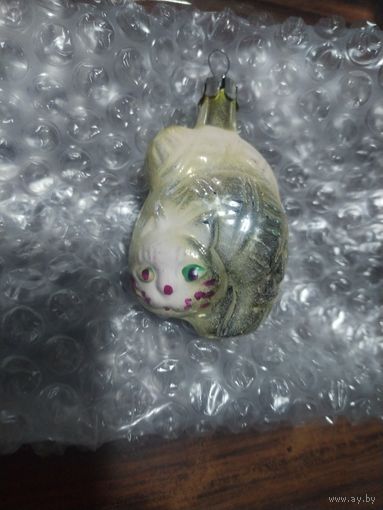 Елочная игрушка СССР кошка