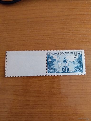 1945 Франция чистая клей MNH** с купоном география флора выпускалась одиночкой (3-6)