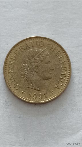 Швейцария. 5  раппен 1991 года