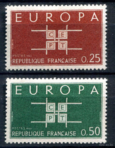 Франция - 1963г. - Europa CEPT - 2 марки - полная серия, MH [Mi 1450-1451]. #2-Fr-59-A-1