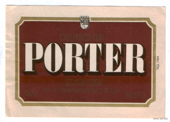 Этикетка пива Porter Германия П776