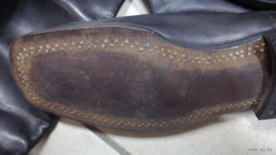 Сапоги из кожи хромового дубления на деревянных гвоздях первой половины XX века 38р