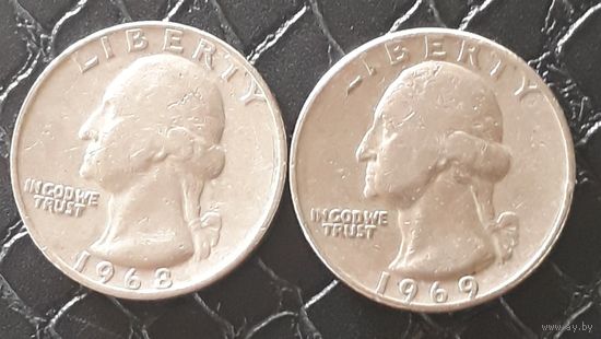 Квотер (25 центов) 1968.1969 США МД Филадельфия