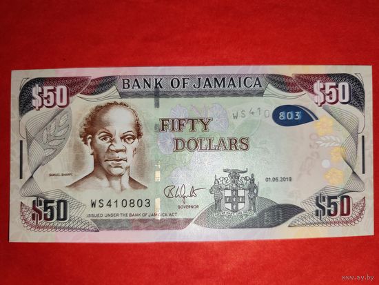 Ямайка 50 долларов 2018 UNC