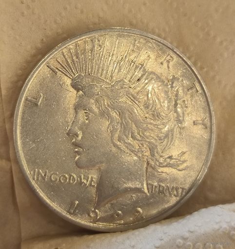 1 доллар мирный 1922 США крупное серебро