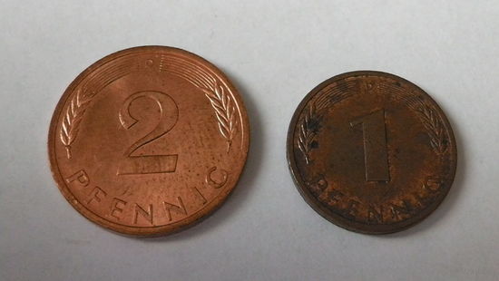 ФРГ, 2 пфеннига 1996