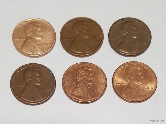 1 cent США. 1947-2016.