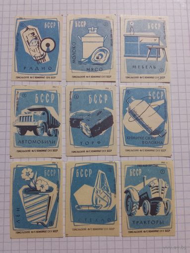 Спичечные этикетки ф.Гомель. БССР. 1961 год