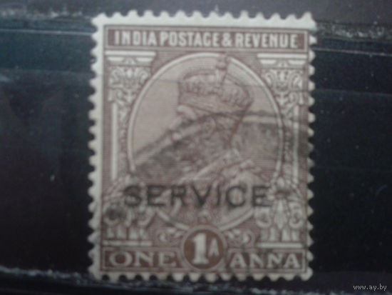 Британская Индия 1922 Король Георг 5 Надпечатка  1 анна