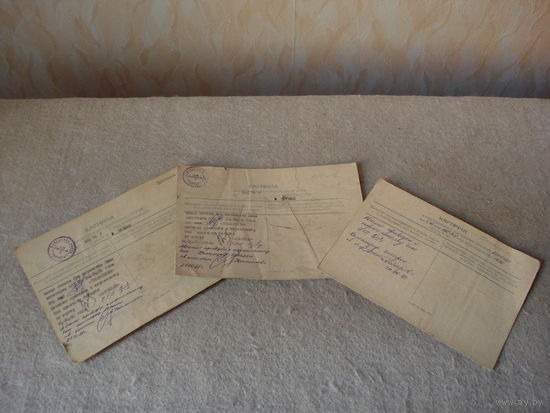 Три интересные учетные карточки одним лотом. СССР, ВС, 1986, 1989 годы.