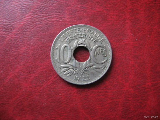 10 сантимов 1922 год Франция (тип 2, молния)