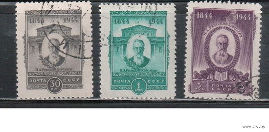 СССР-1944, (Заг.827-830) гаш., Н.Римский-Корсаков, 3 марки
