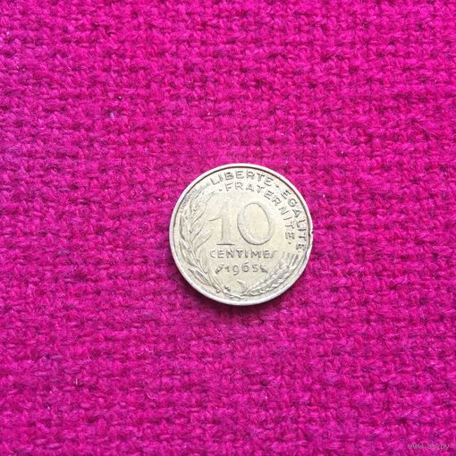 Франция 10 сантимов 1965 г. +