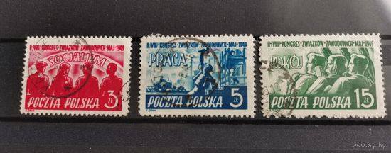 Польша 1952г. День спорта Mi 527-529 * полная серия